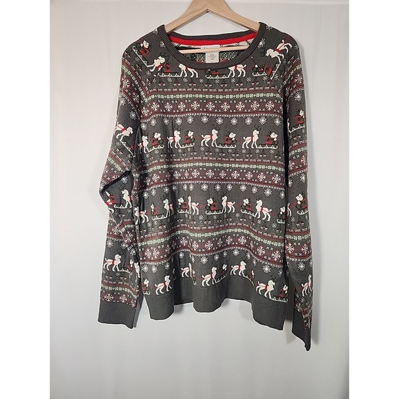 Disney Parks Other - Disney Parks Ugly Christmas Sweater Mickey Mouse Reindeer Sleigh Fair Isle Men L